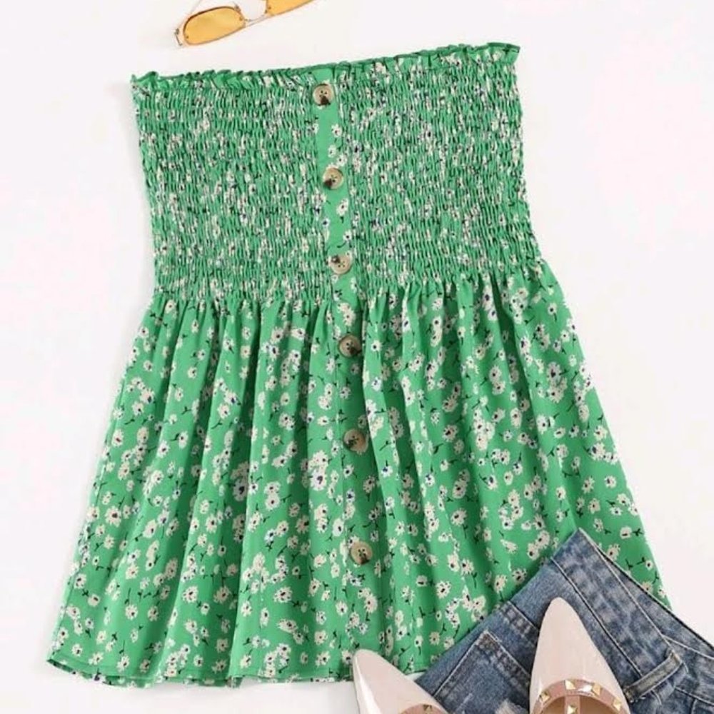 Plus size Peplum Tube Top